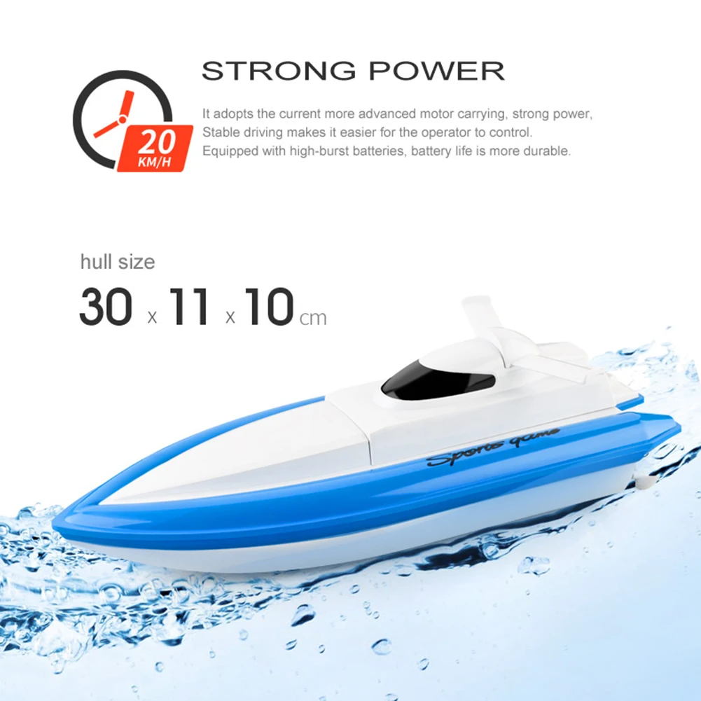 2.4G RC Boat High Speed Racing Boat 20km/h Rechargeable 4CH Electric Remote Control Boats with Bag Ship Model Toy Gifts for Boys