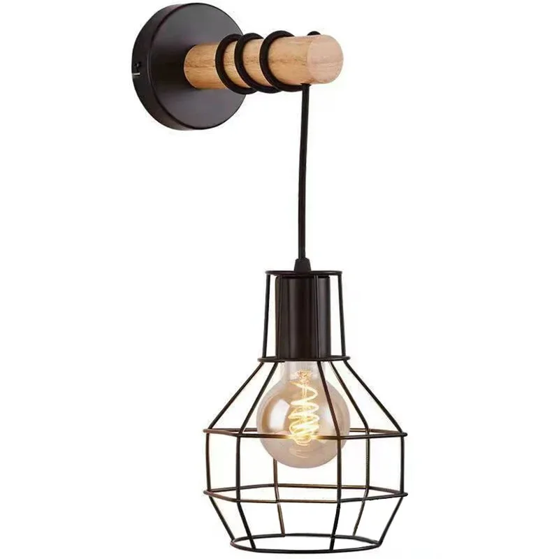 

Деревянные настенные светильники, прикроватная настенная лампа, настенная лампа для спальни, настенное бра для кухни, ресторана, современные лампы, скандинавский Декор для дома E27