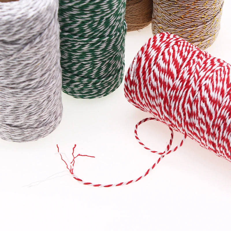 100M/Roll Bakers Twine String Cotton Cords Rope For Home Decor Handmade Christmas Gift Packing Craft DIY Wrapping Gift cotton rope packaging cord