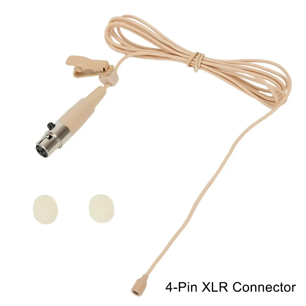 Lavalier Lapel Microphone Clip 3.5mm 3/4 Pin XLR Beige For Shure Wireless Wireless Audio Mic Clamps Accessories lavalier microphone clip
