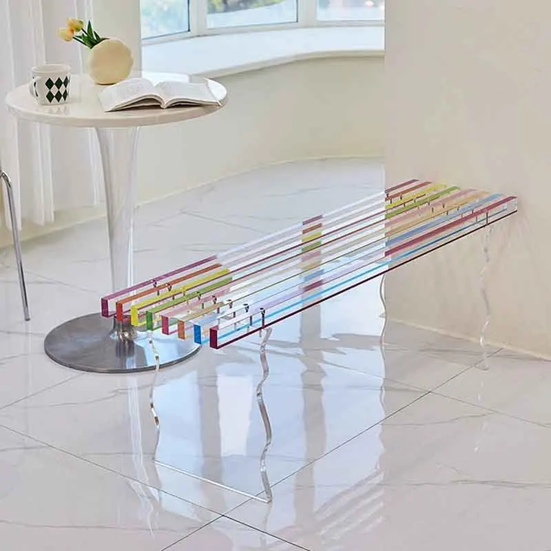 Acrylic Rainbow Stool, Creative Bench, Shoe Changing Stool, Luxury Leisure Seats, Colored Chair, Nordic Furniture, Customized