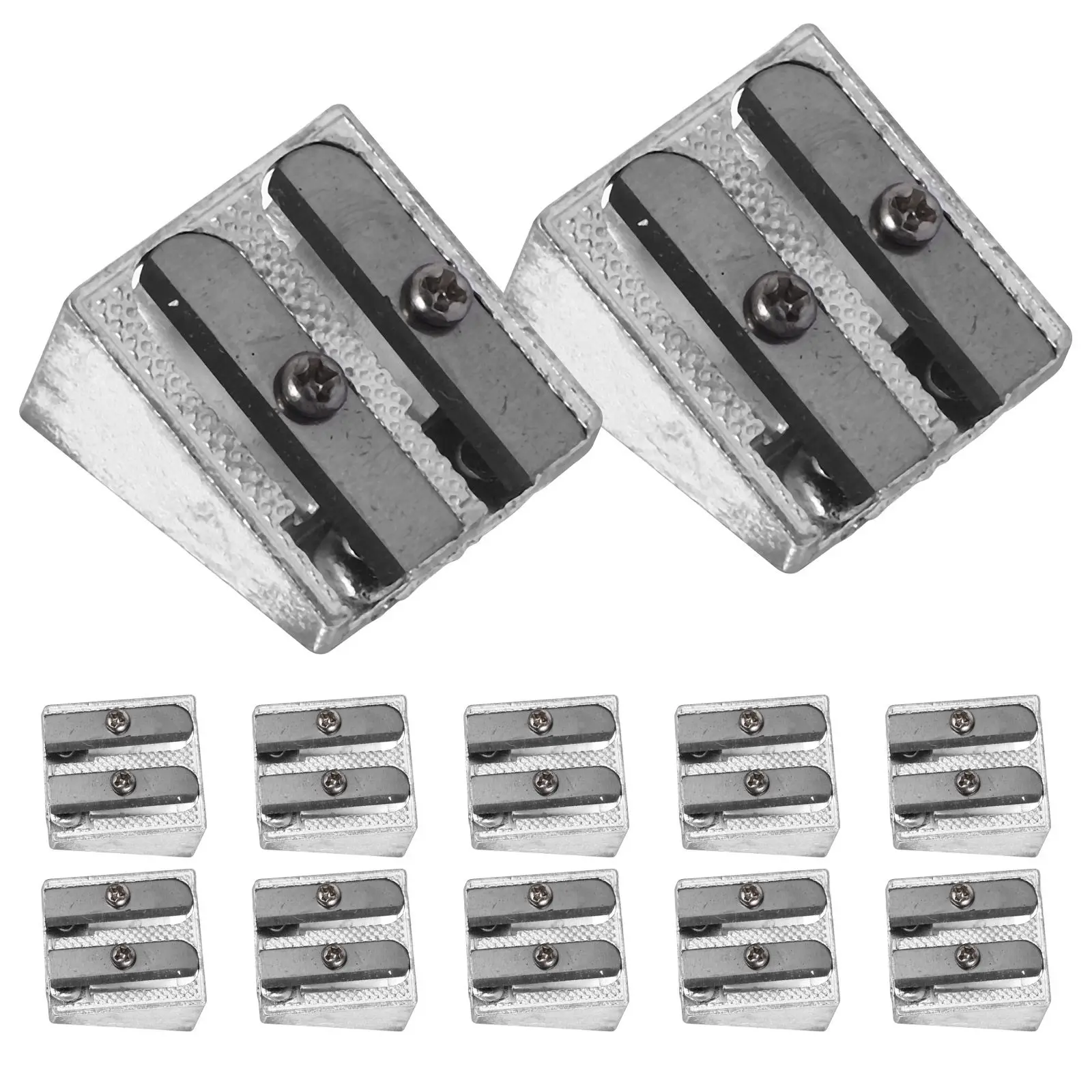 12Pcs 알루미늄 합금 수동 연필깎이 학교 사무실 예술가를 위한 소형 연필깎이 훌륭한 솜씨 비용 효율적