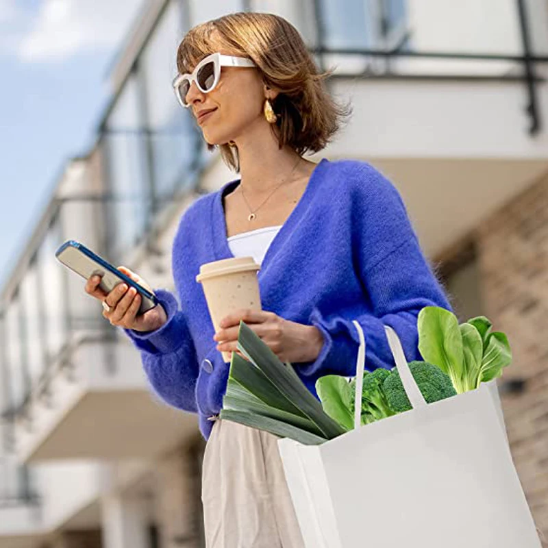 

20 шт./партия, Нетканые Сумки-тоуты для продуктов