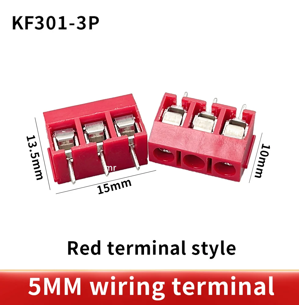 Terminal Block Terminal Connector 68/135/pcs / box KF301- 2P/3p screw 5.0mm terminal block 2 Pin 3 Pin Spliceable pcb terminal block Connector