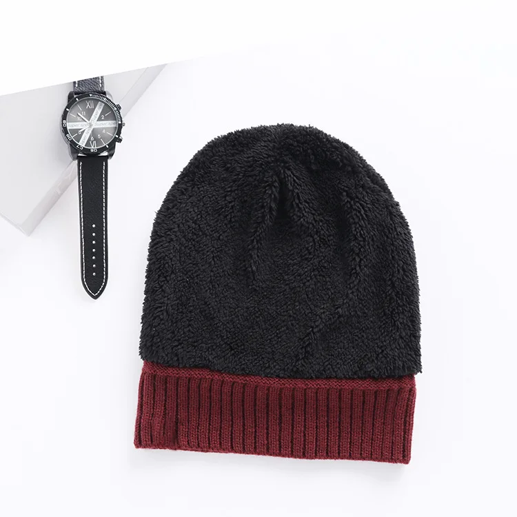 Knitted Hat Scarf Set Men Women Winter Warm Knitted Beanies Outdoor Casual Accessories