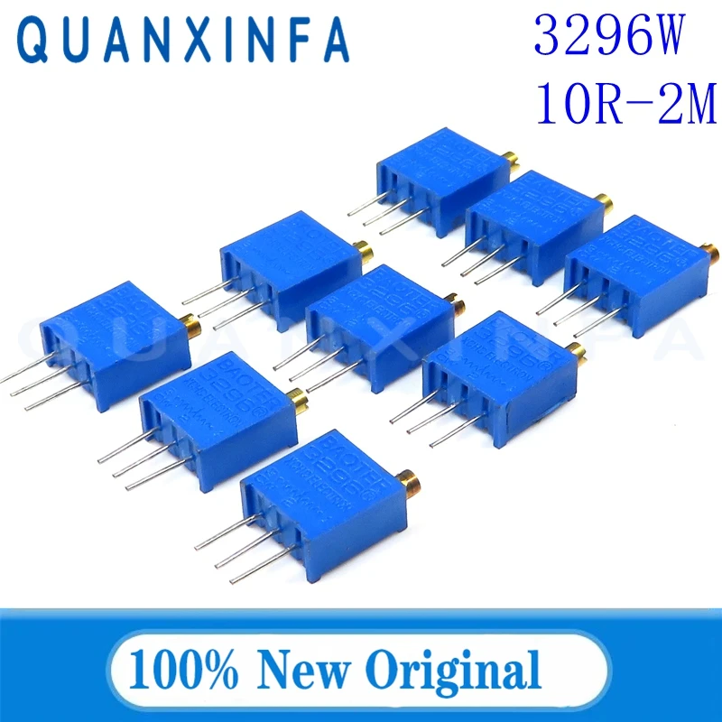 3296W-103 104 3296W 10 50 100Ohm 1K 2K 5K 10K 20K 50K 100K 200K 500K 1M 2M Ohm 200R 500R Trimpot Trimmer Potentiometer 5PCS trimmer potentiometer