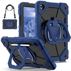 Durable Shockproof Kids Tablet Stand Case for iPad 11th 2025 (Navy Blue Black)