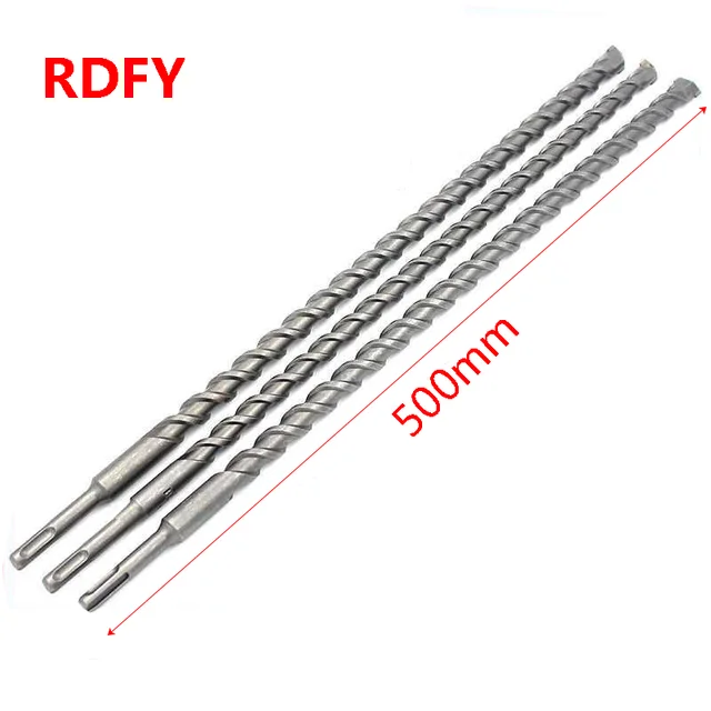 Perceuse électrique pour béton en alliage d'acier au tungstène, 500mm, 1 pièce, pour le perçage des murs, perceuse SDS PLUS SDS carrée 8mm-32mmBIT 1