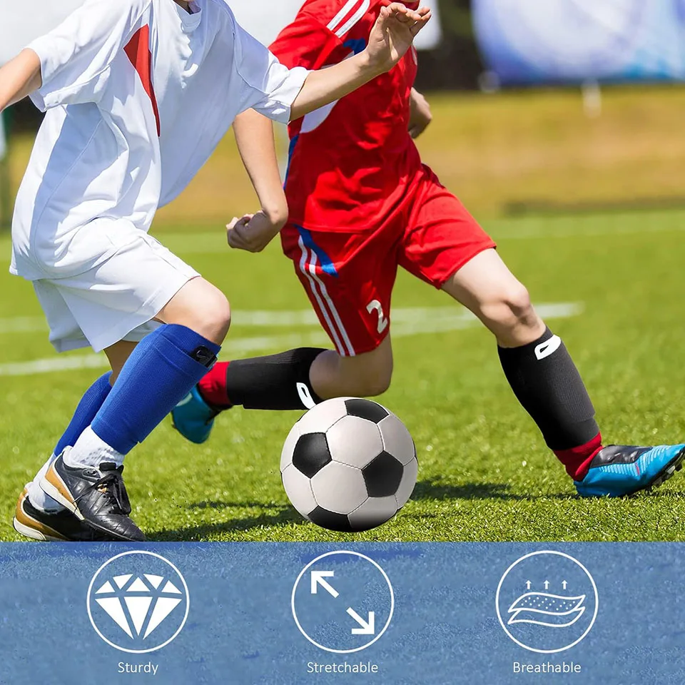 Shin Guard Pads 1 Pair Soccer Leg Performance Support Football Sleeve Socks for Kids Youth Adult Men