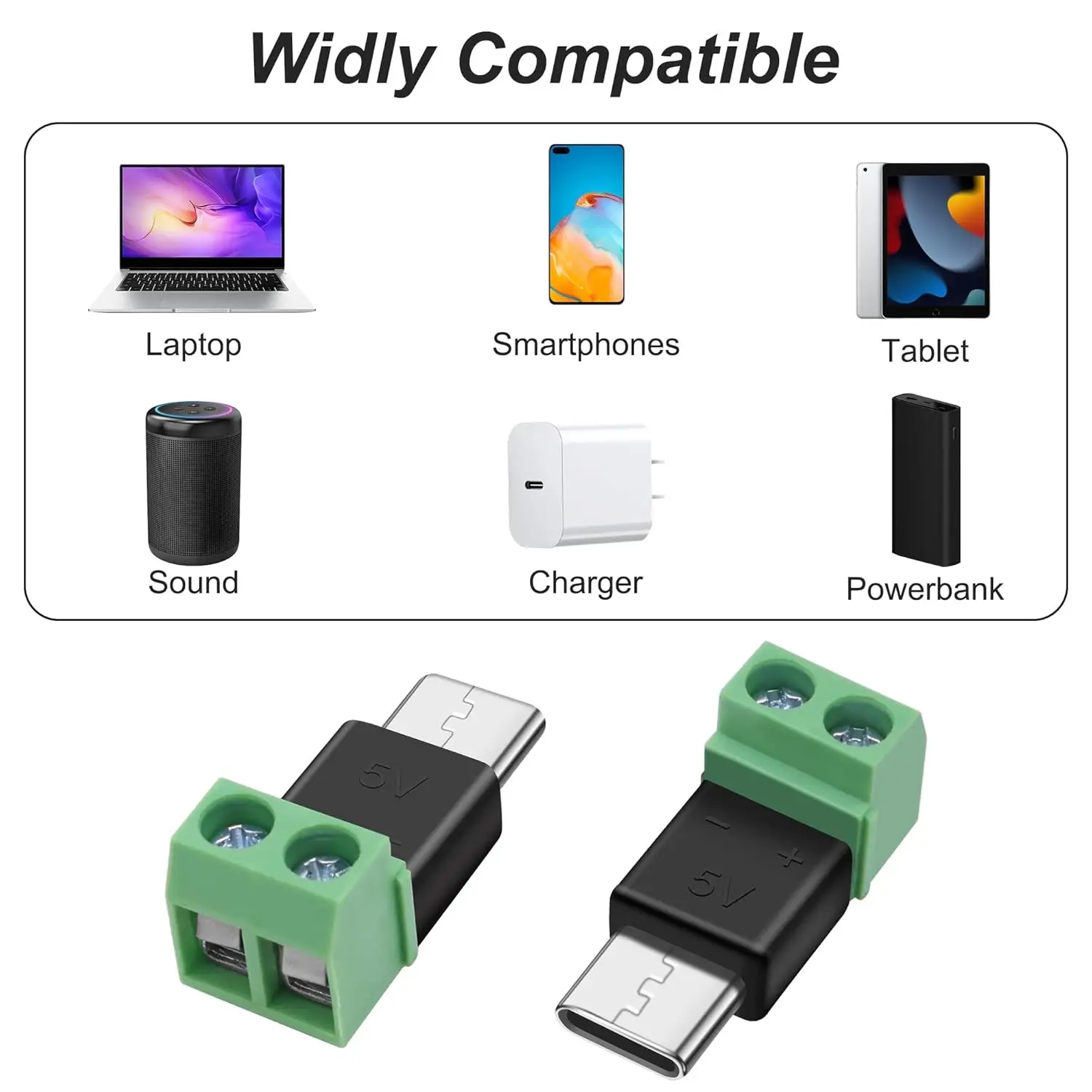 1-10개 무납땜 플러그 2핀 타입-C 어댑터 빠른 연결 헤드 남성 여성 마이크로 USB C 5V - 2핀 무납땜 터미널 어댑터