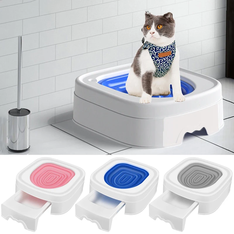 Cats Learn To Use Toilet Toilet Base Reusable Plastic Training Cat Litter Box Cat Trainer