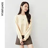 SENTUBILA Embroidery Woman Sweatshirts Pullovers 2024 Winter Straight Cotton Thick Cropped Round Neck Basic Tops 144A57100 3