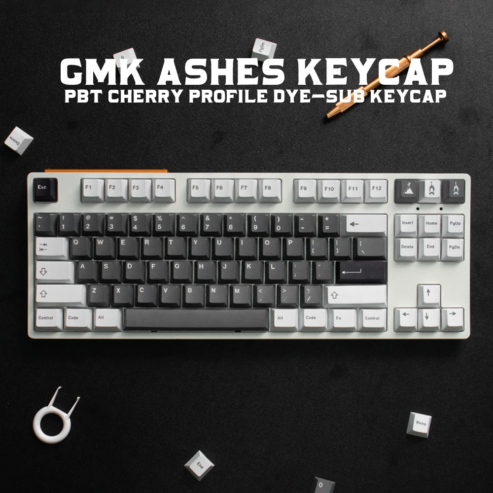 Grande Conjunto de Teclado Mecânico Cinzas Gmk Dye-sub Perfil Cereja Pbt Keycap Inglês Custom Personality Keycaps 61 64 68 75 84