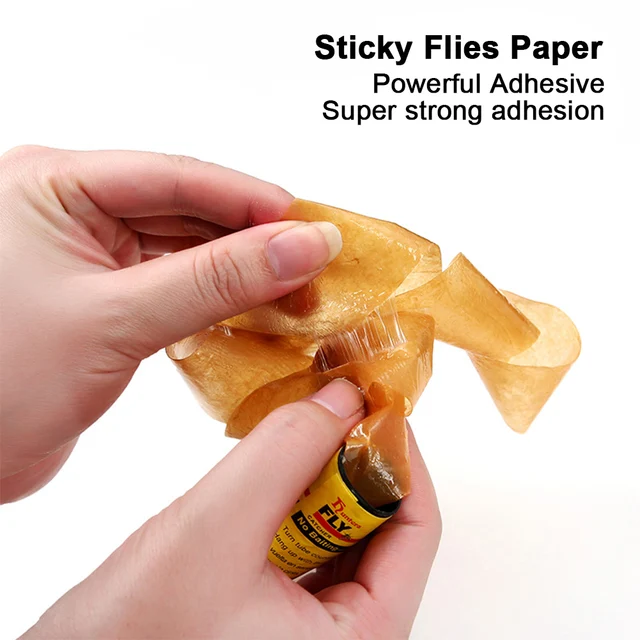 1-5 Csomag Flya Sticky Paper Strip Erős Ragasztó Rovar Nem Mérgező Fogó Tekercselt Szalag Kártevőirtó Termékek Könnyen Használható Beltéri Kültéri - Image 5