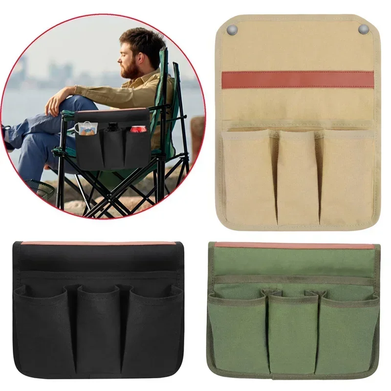 

Camping Chair Armrest Storage Bag Canvas Folding Chair,Organizer Side Pocket Pouch Bag for Camping Outdoor Picnic Fishing Bag