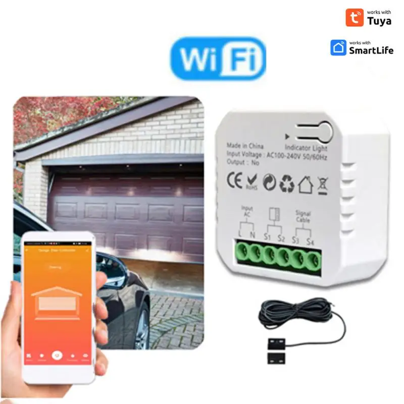 Tuya Wifi Zigbee Controller Per Porte Da Garage Standard Ue/Usa/Regno Unito/Au, Controllo In Tempo Reale Dell'App Mobile, Funziona Con Alexa Google Ho