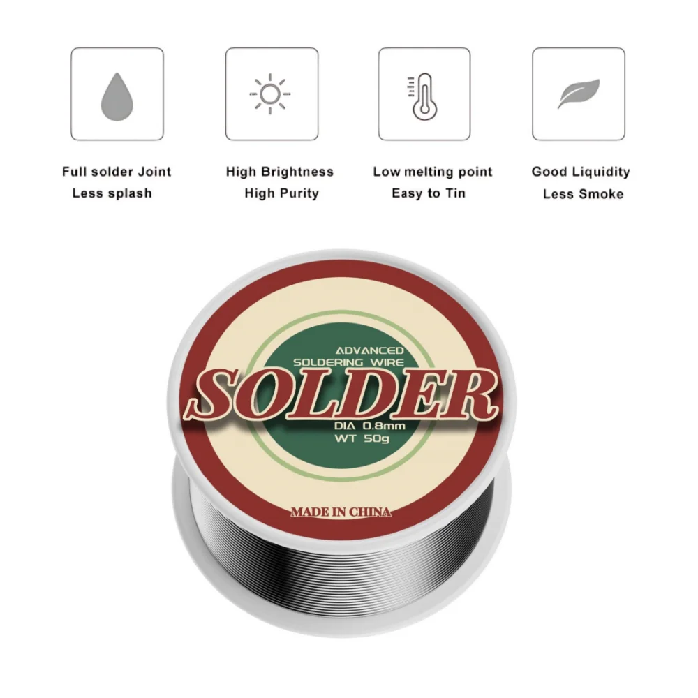 Soldering Wire Solder Wire Small Roll 2Pcs Electrolytic Welding Wire High Brightness Activity Leaded Solder Tin Roll
