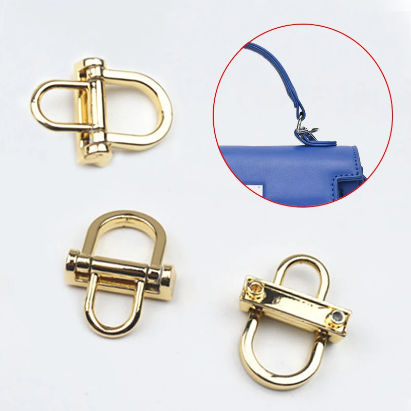 Double D Ring Bag Side Clip Buckles Retro Metal Double D Buckle Handbag Chain Handles Connector Bag Strap Hardware Accessories