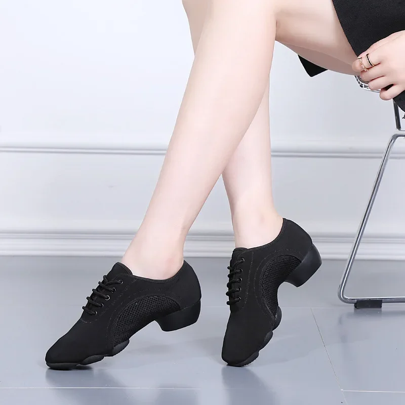 Durable Skidproof Ballroom Dancing Dance Sneakers For Men Women Sport Lightweight Students Girls Boys Training Jazz Street Shoes 3