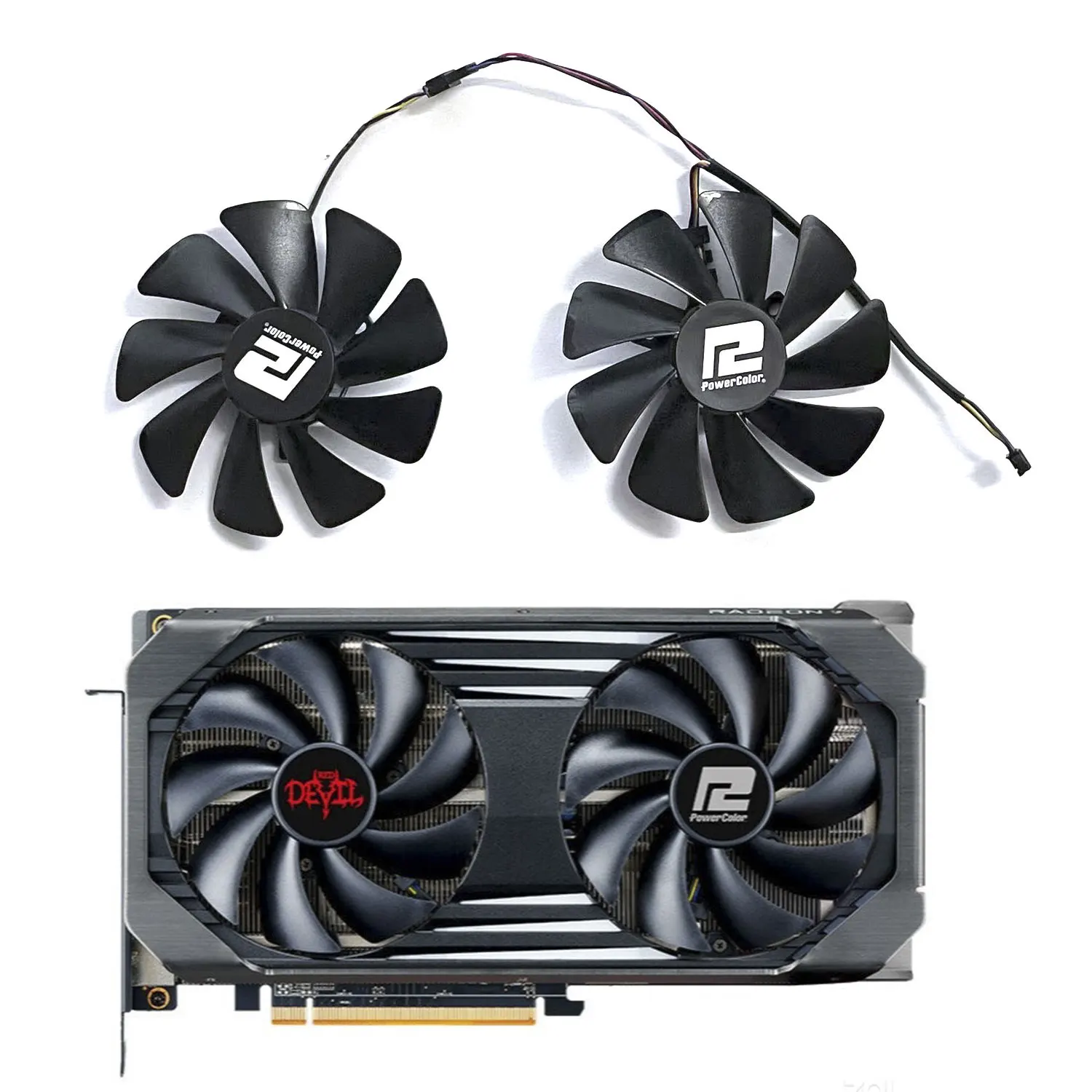 Ventola A 2 Ventole Nuova Di Zecca Fai Da Te 95Mm 4Pin Adatta Per Ventola Di Raffreddamento Della Scheda Grafica Powerland Red Magic Amd Radeon Rx 660
