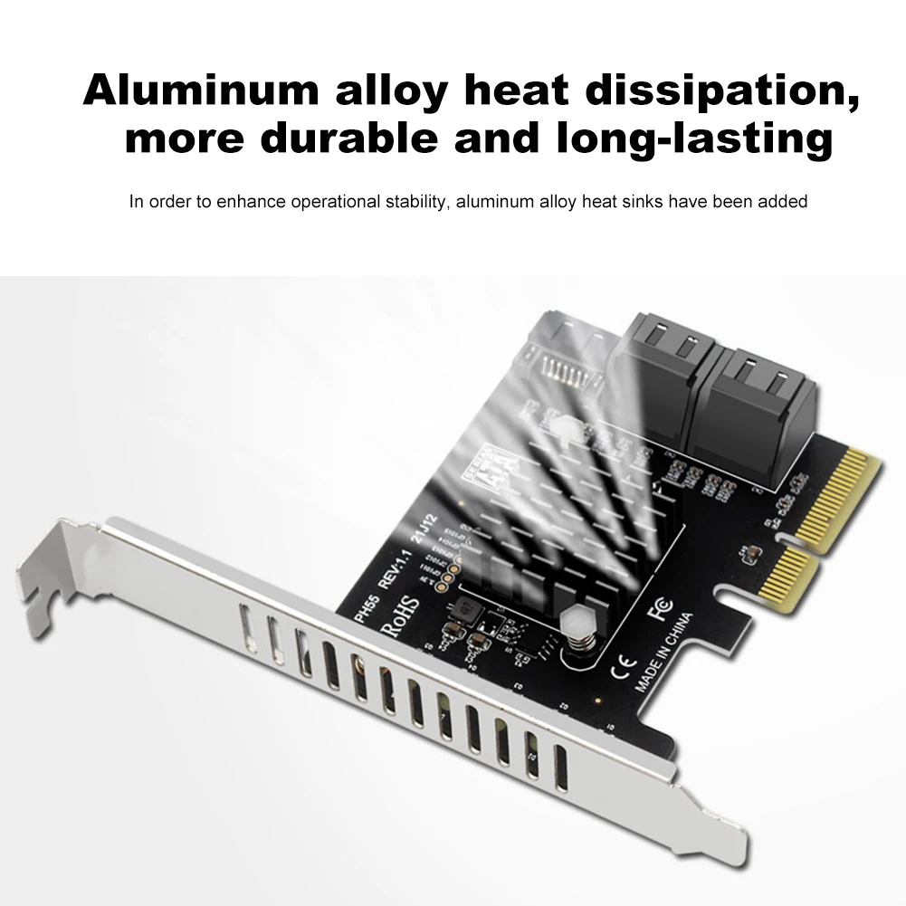 PCIe to 5 포트 확장 카드, 캐스케이드 트림 지원, PCI-E SATA 3.0 컨트롤러 카드, 윈도우, 리눅스, 맥 OS용, SATA 3.0