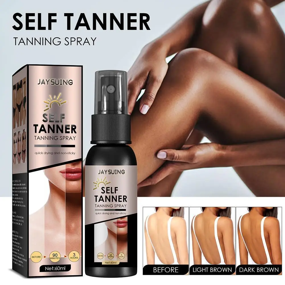 60ml Sunless Self Tanning Spray Long Lasting Fake Tan Face Body Self