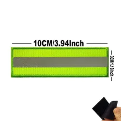 IR Reflective Tactical Security Badge Patch - Glow in the Dark Emblem (14 - Green - 3X10CM)