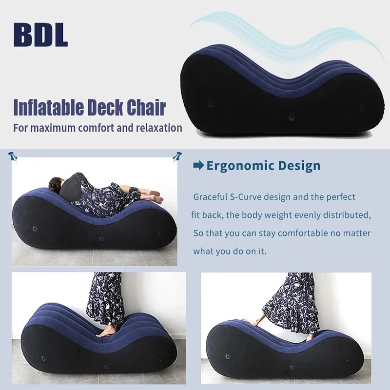 Inflatable Sex Sofa PVC Yoga Chair Deeper Position Chaise Wedge Cushion Adult Exercise Bed Skills Erotic Adult Furniture﻿