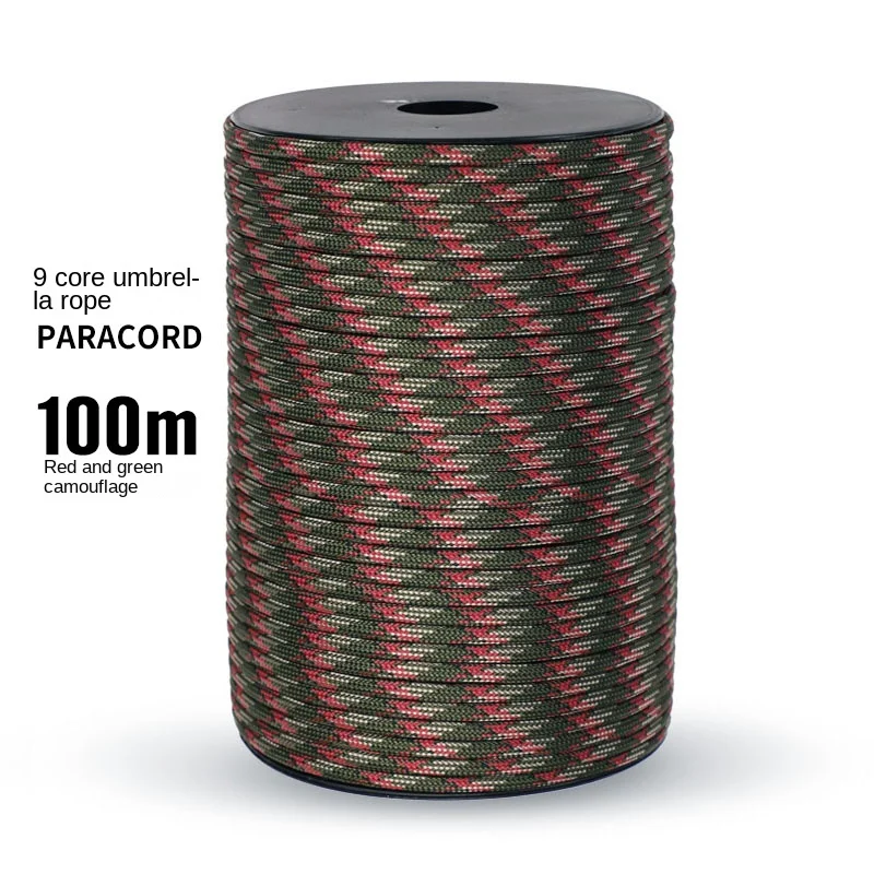 30/50/100m 650lb Paracord 군사 9 가닥 4mm 긴급 생존 낙하산 로프 DIY 만들기 끈 야외 캠핑 하이킹