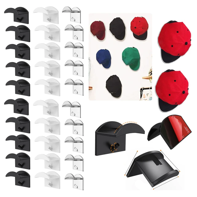  LEKUSHA Perchero adhesivo para 10 sombreros para pared