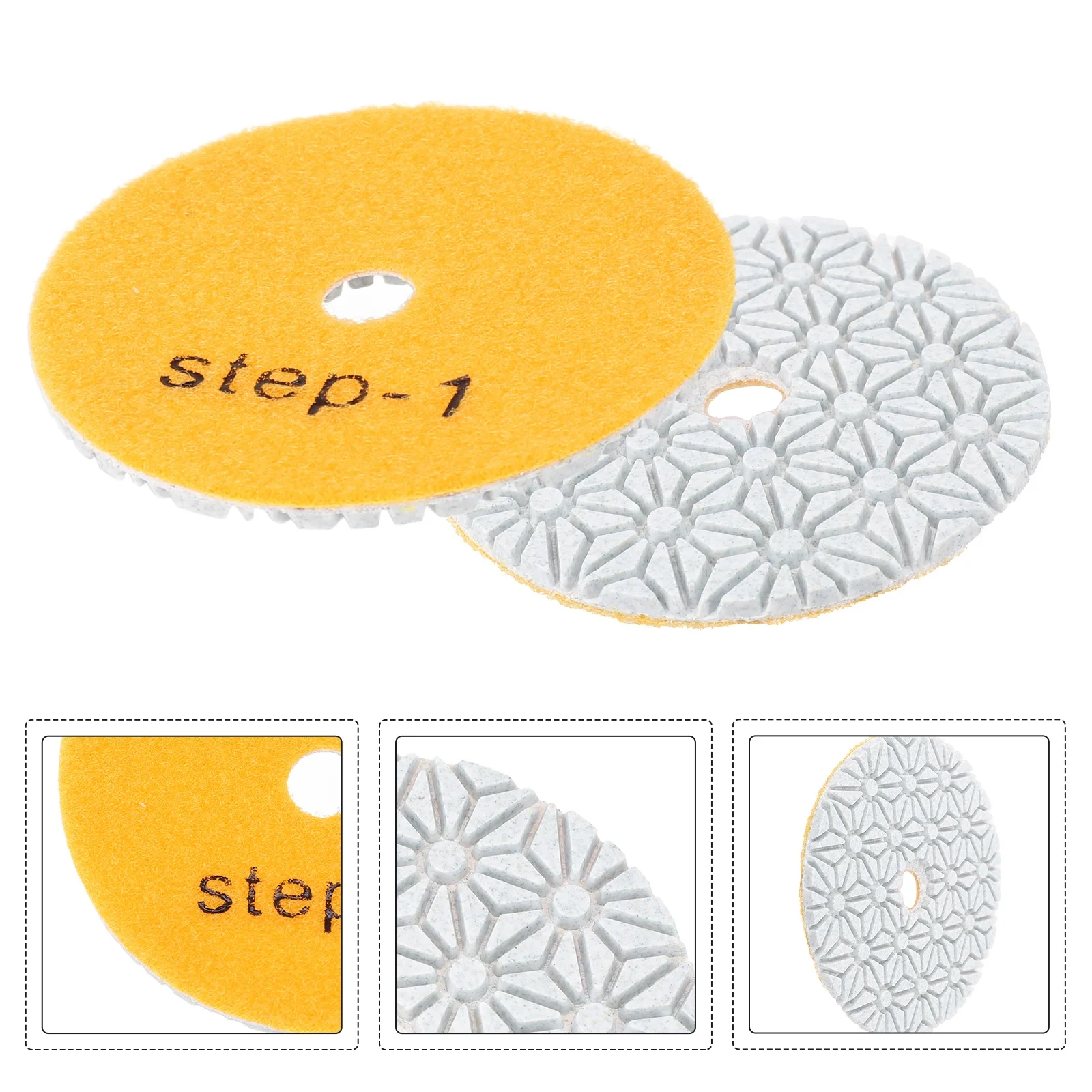 1 STÜCK 4 Zoll 100 mm Trocken-/Nass-Diamant-3-Stufen-Polierpads Granit Beton Marmor Polieren Verwendung Schleifscheiben-Set Elektrowerkzeuge – Detail 10