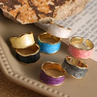 2022 New Fashion Metal Wide Rings for Women INS Fashion Girls Opening Rings Wholesale jewelry Bijoux Love Gift 2