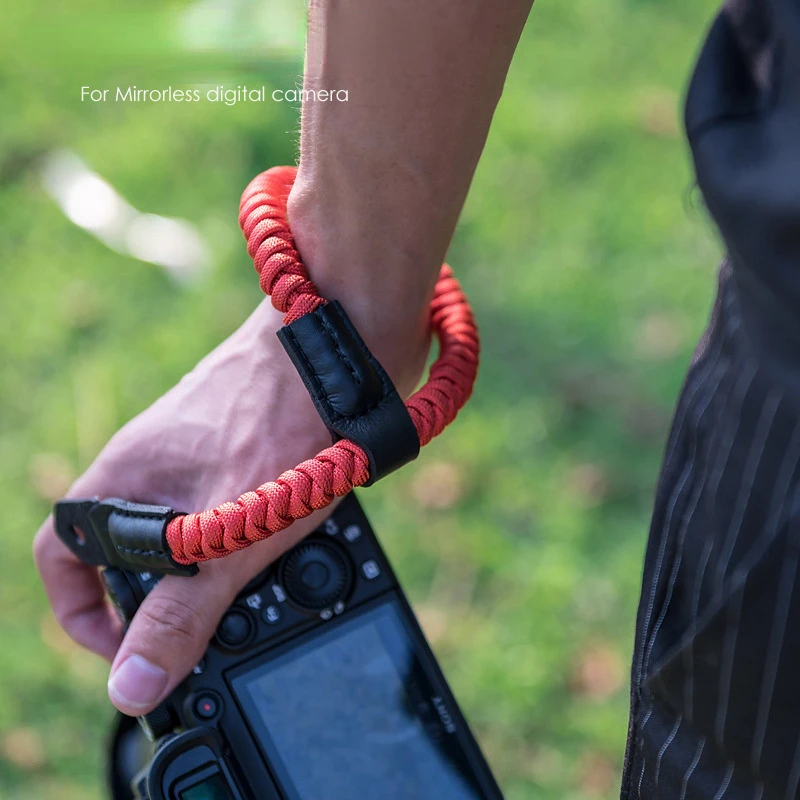 Per Fotocamera Digitale Mirrorless Leica Canon Nikon Olympus Pentax Sony Alpinismo Nylon Corda Fotocamera Cinturino Da Polso Cintura
