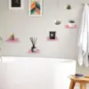 Small Floating Shelves for Wall Square Wood Shelves for Bedroom, Living Room, Bathroom, Kitchen, Office Decor Set of 3 2