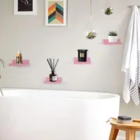 Small Floating Shelves for Wall Square Wood Shelves for Bedroom, Living Room, Bathroom, Kitchen, Office Decor Set of 3 2