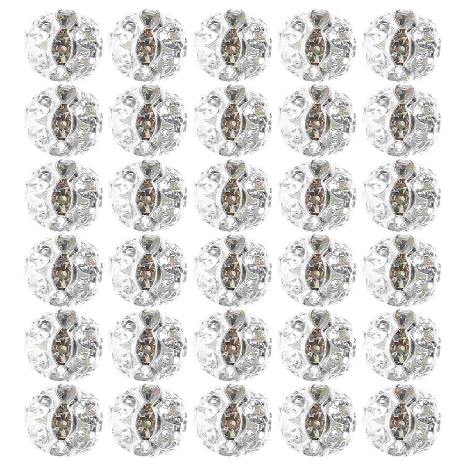 

30 Pcs Bracelet with Beads and Diamond Balls Crystals Rhinestone Jewelry Scattered