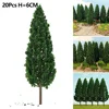 20Pcs 6cm Plastic Tower Shaped Trees Model Train Railway Railroad Scenery Landscape For Doll House Decor Pine Trees 4