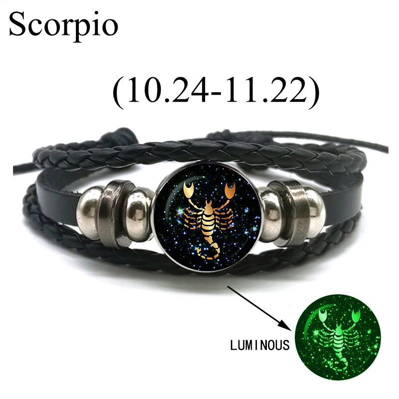 12 Constelaciones Signo Del Zodíaco Amuleto Pulseras Luminosas Hombres