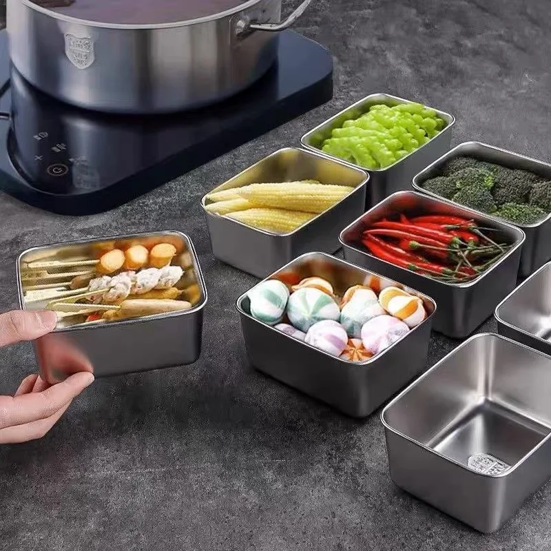 Stainless Steel Fresh-Keeping Box Vegetables Fresh Refrigerator Food Storage Box Kitchen Organizer And Storage Container Crisper 2