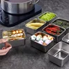 Stainless Steel Fresh-Keeping Box Vegetables Fresh Refrigerator Food Storage Box Kitchen Organizer And Storage Container Crisper 2