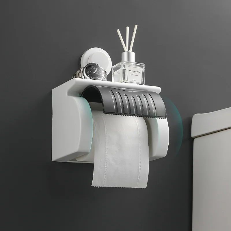 Wall mounted Bathroom Roll Paper Holder Waterproof Plastic Toilet