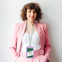 1 Pcs Sliding ID Badge Holder with Clear Window,ID Card Protector for Office,School,Great Gift for Women,Staff,Student 2