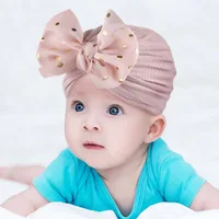 New Bow Baby Indian Caps Solid Color Soft  Elastic Bowknot Newborn Boy Girl Turban Caps Headwear Kids Accessories Photo Props 4