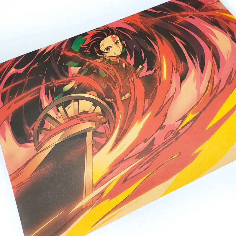 Demônio slayer blade s blade anime personagens kamado tanjirou nezuko  cartazes vintage kraft papel decoração pintura adesivos presentes do  feriado - AliExpress