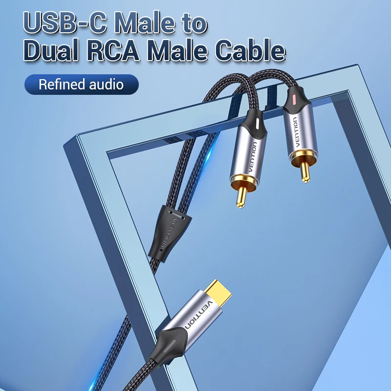 Vention USB C to 2 RCA  ̺  2m TypeC to RCA   ڵ Ȩ þ  ȣȯ DVD TV Ŀ