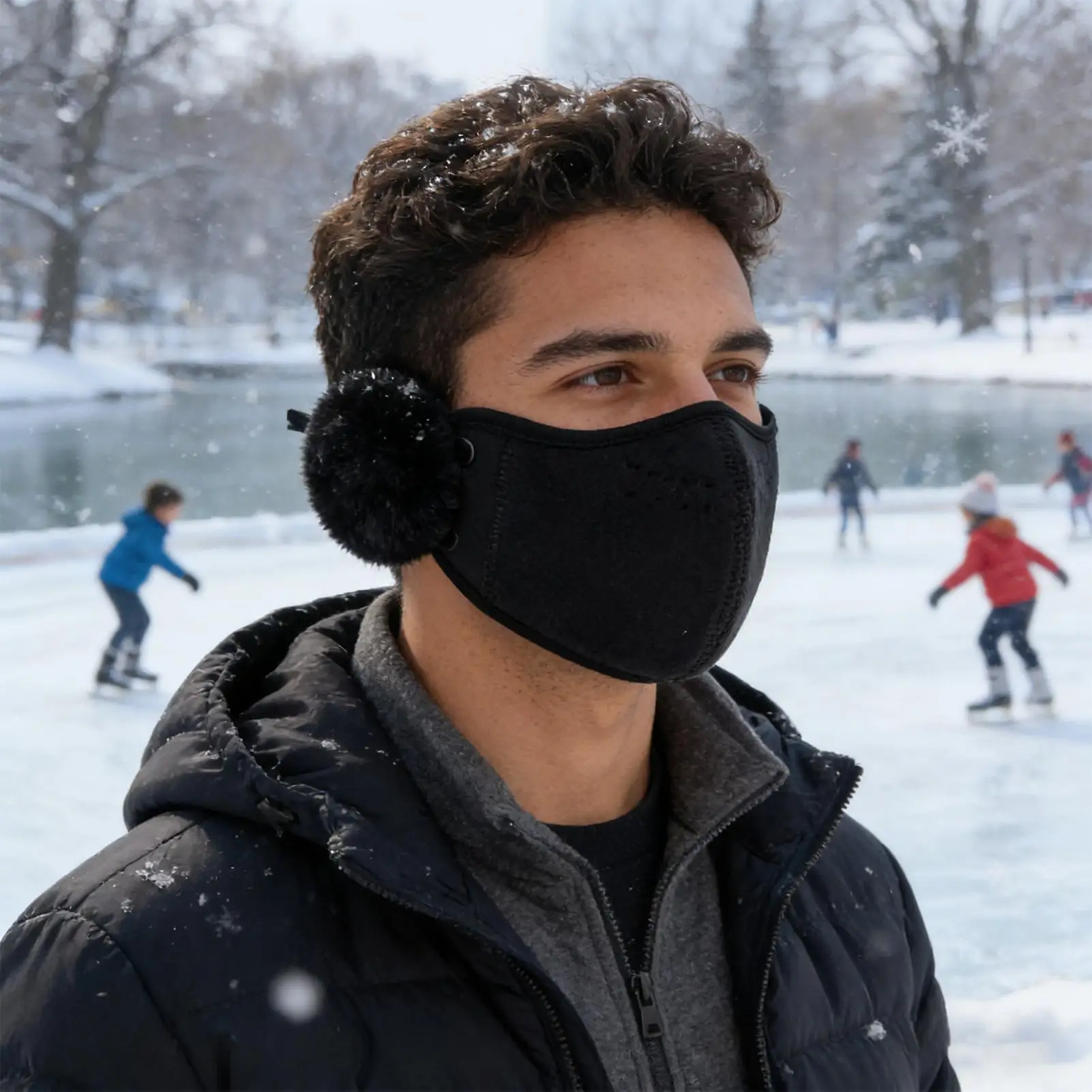 추운 날씨를 위한 얼굴 커버 귀 플랩이 있는 열 두꺼운 보호막 스포츠 하이킹 통근 사이클링을 위한 얼굴 커버 여성 겨울