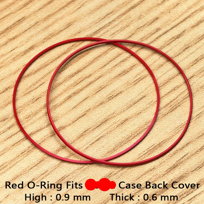 Red Waterproof O-Ring Gasket Set for Watch Case Back Cover (2/5 PCS, Dia 25-40MM)