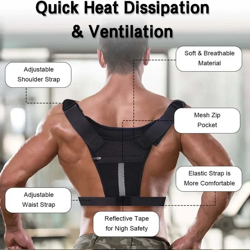 Adjustable Sport Running Chest Bag Running Vest Bag Reflective Front Chest Pack with Phone Holder Breathable Cycling Vest Bag 4