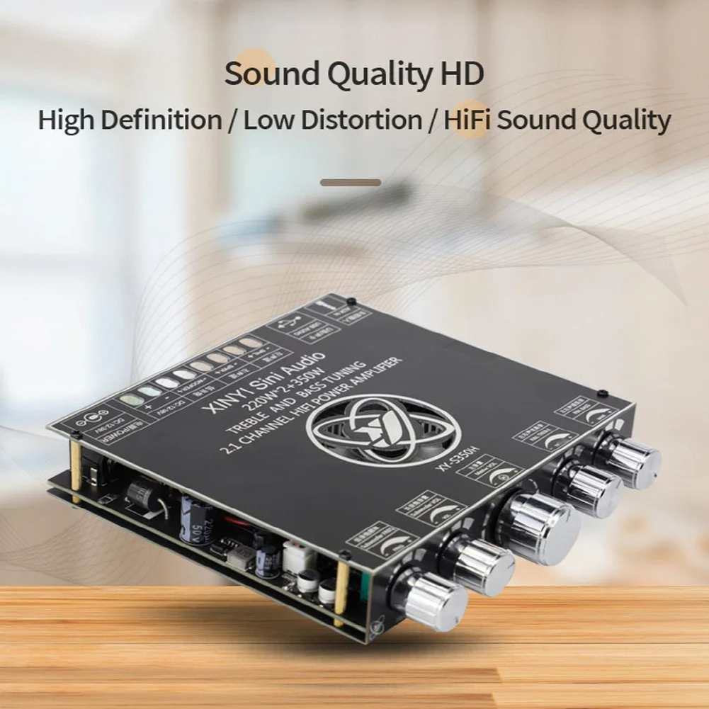XY-S350H 220Wx2 + 350W Amplifier Bluetooth-Compatible + AUX + Sound Card + USB Flash Disk TPA3251D2 2.1 Dual Channel Subwoofer Module