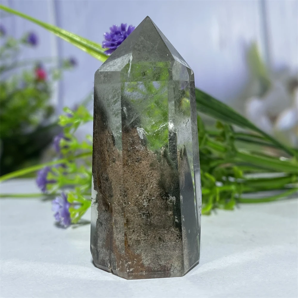 Ghost Crystal  Natural Green Phantom Quartz Hexagon Prism Tower Obelisk Spiritual Meditation Reiki Gift Stone Home Decoration 4